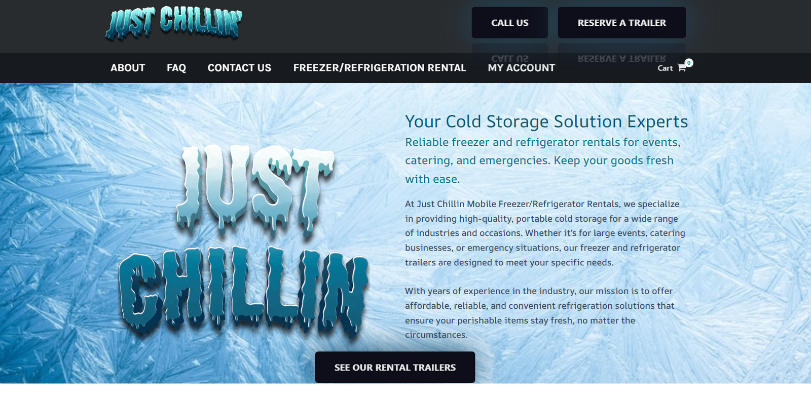 Just Chillin website redesign