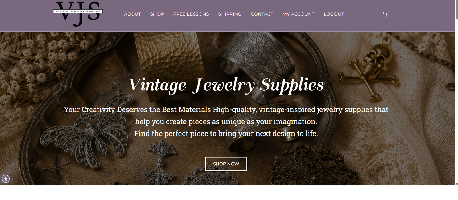 Vintage Jewelry Supplies website redesign